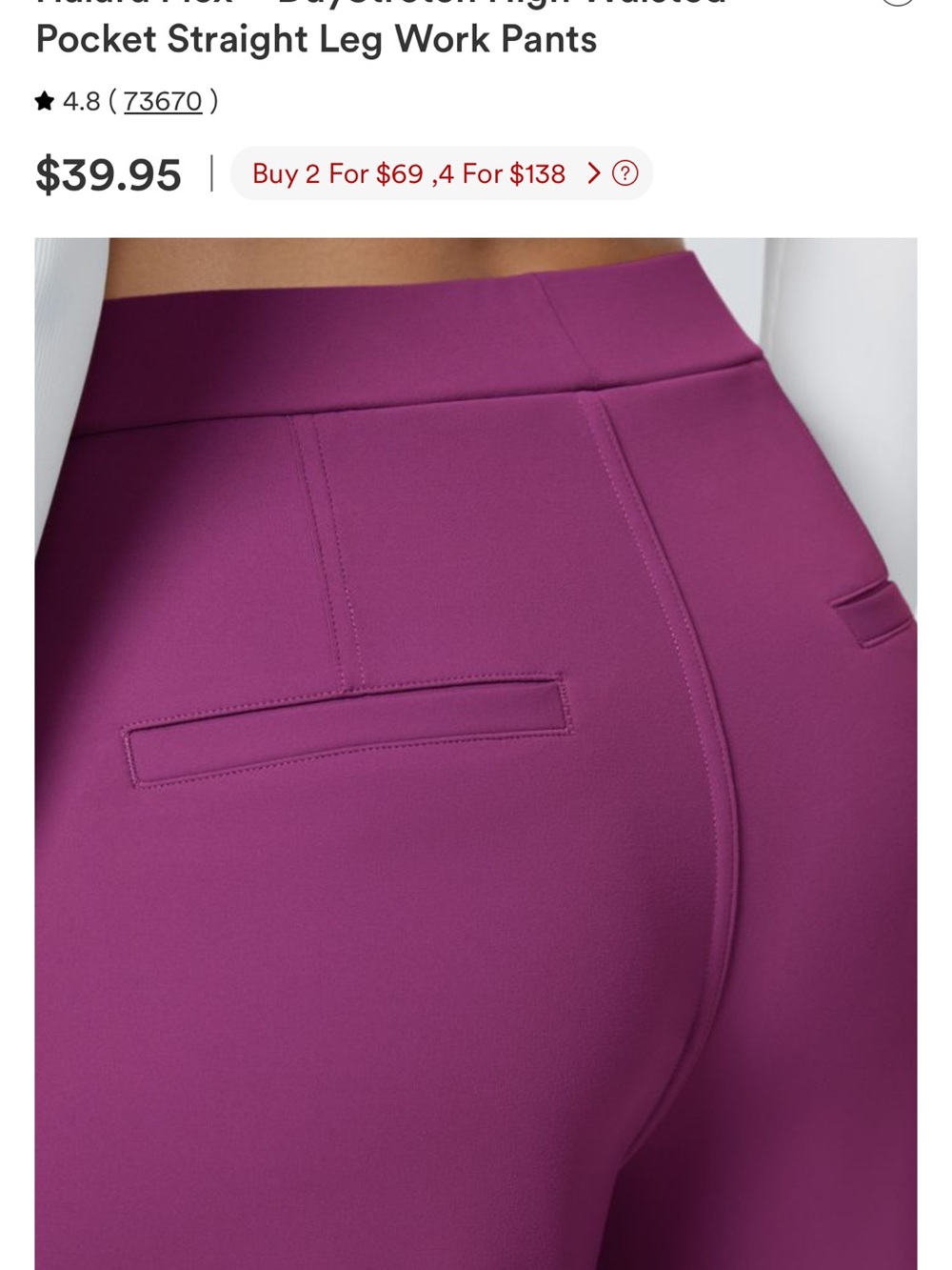 NWOT Halara Flex™ DayStretch High Waisted Pocket Straight Leg Work Pants MEDIUM - Picture 8 of 11